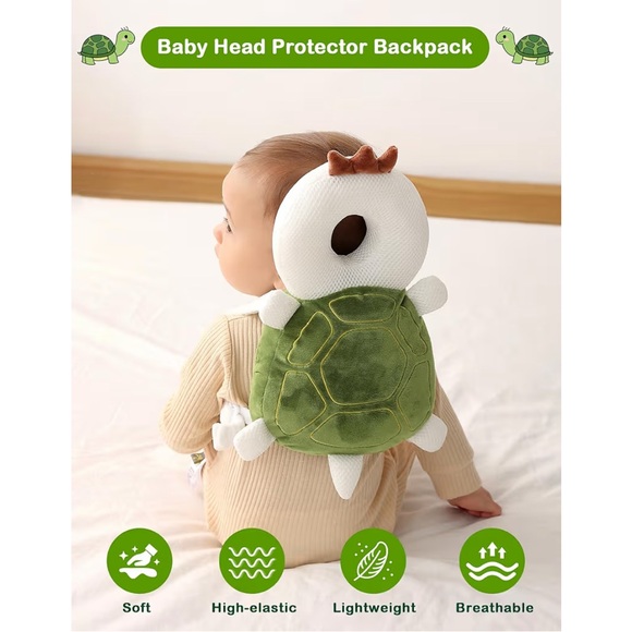 Green Turtle Shell Head Protector Backpack - Picture 6 of 6